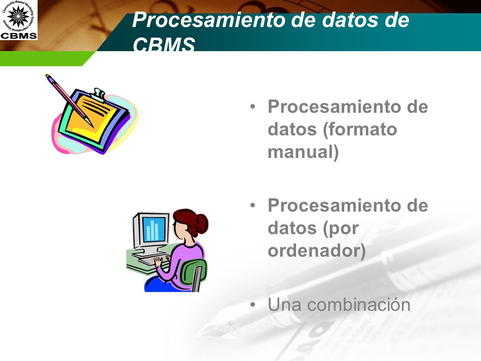 Procesamiento de datos de CBMS