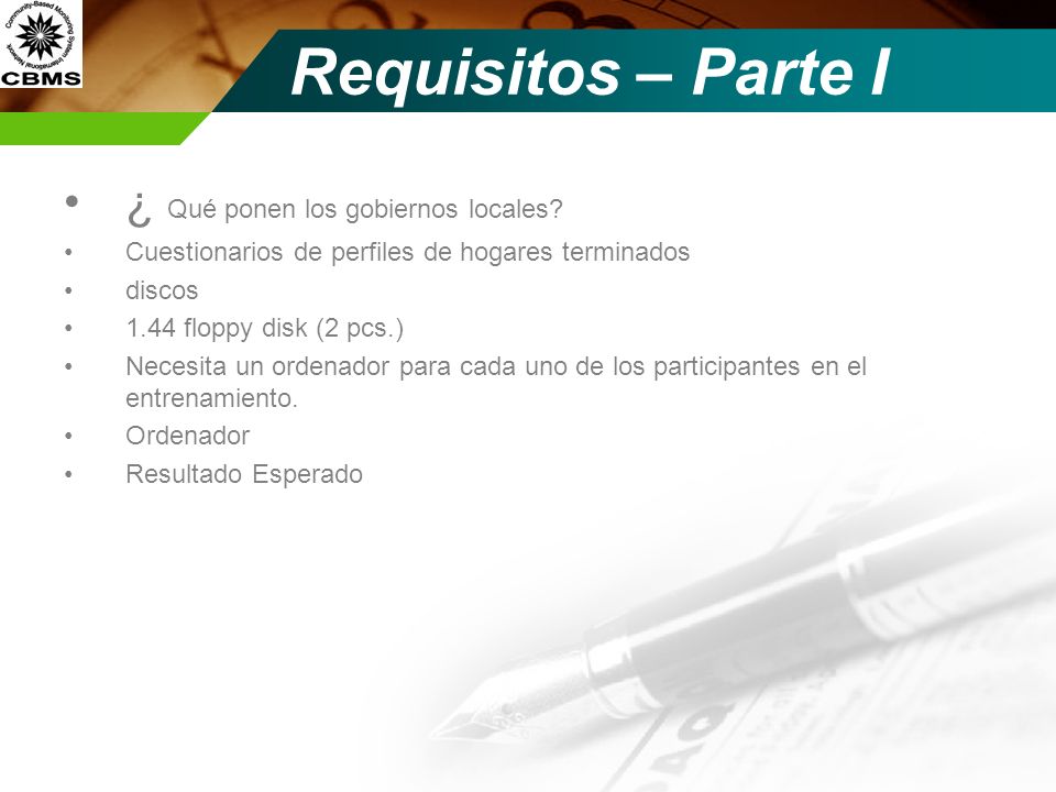 Requisitos – Parte I ¿ Qué ponen los gobiernos locales