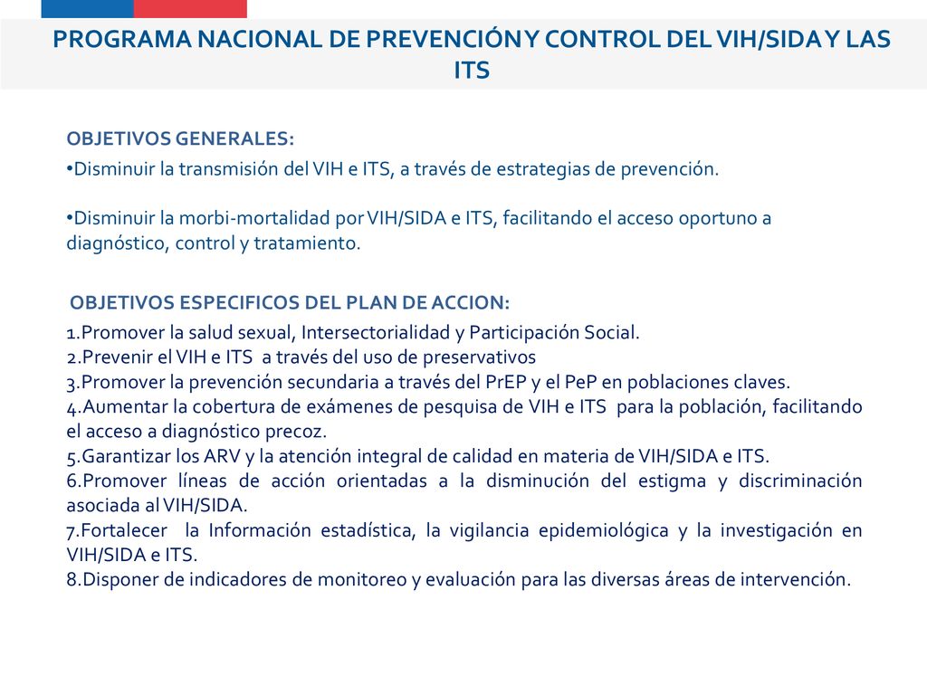 PROGRAMA NACIONAL DE PREVENCIÓN Y CONTROL DEL VIH/SIDA Y LAS ITS