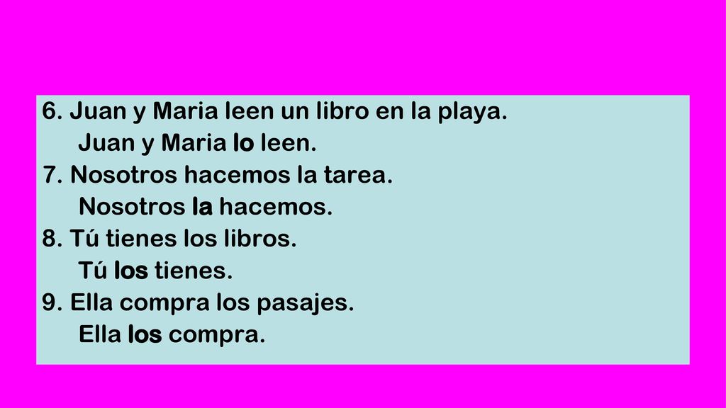 6. Juan y Maria leen un libro en la playa.