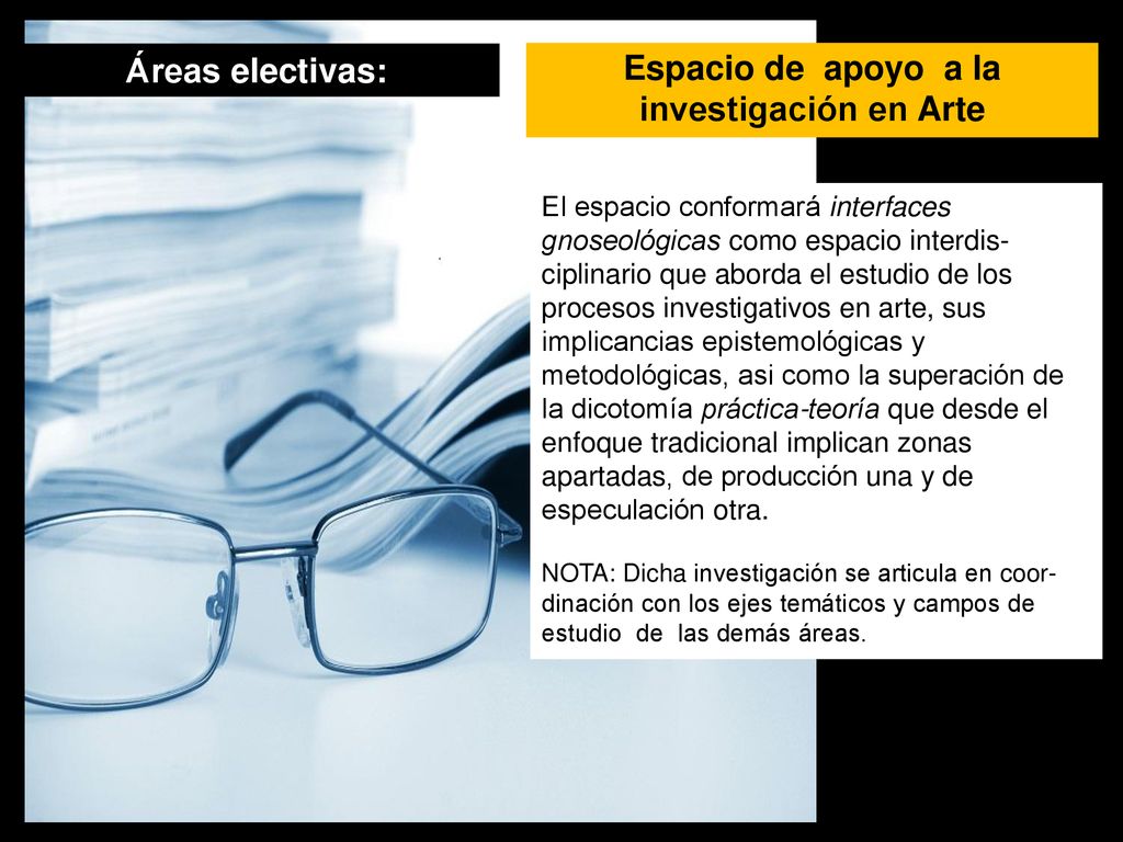 Áreas electivas: Espacio de apoyo a la investigación en Arte