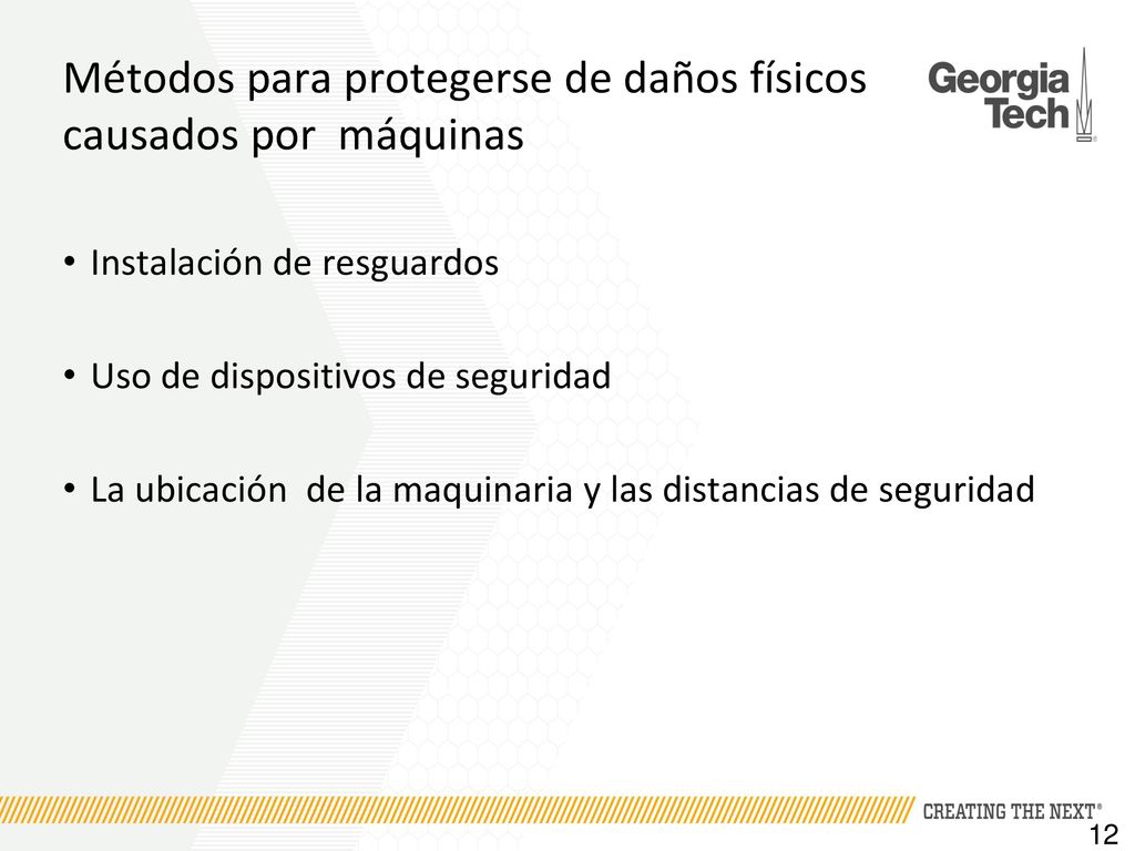 Métodos para protegerse de daños físicos causados por máquinas