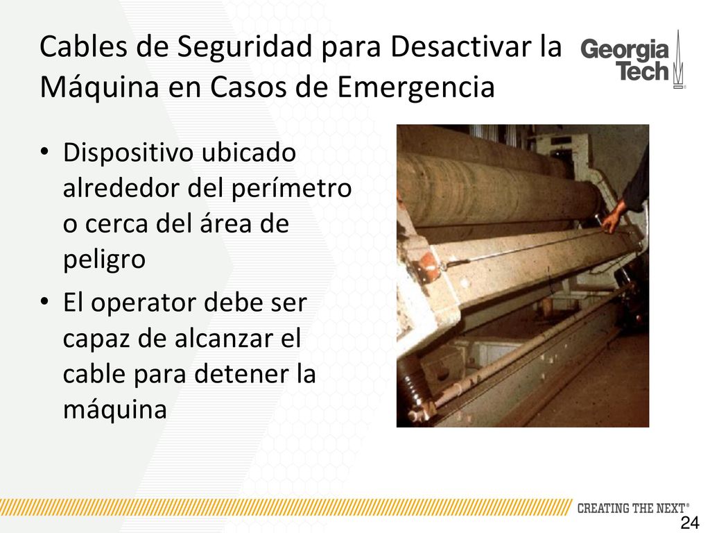 Cables de Seguridad para Desactivar la Máquina en Casos de Emergencia