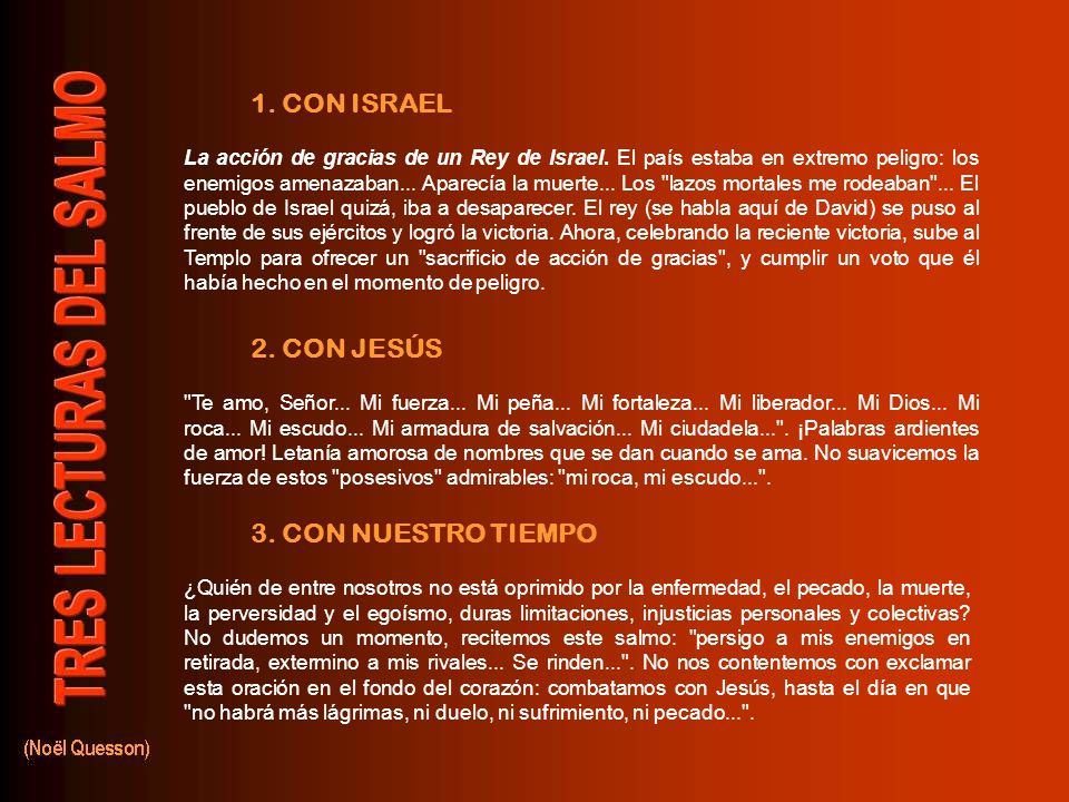 1. CON ISRAEL 2. CON JESÚS 3. CON NUESTRO TIEMPO