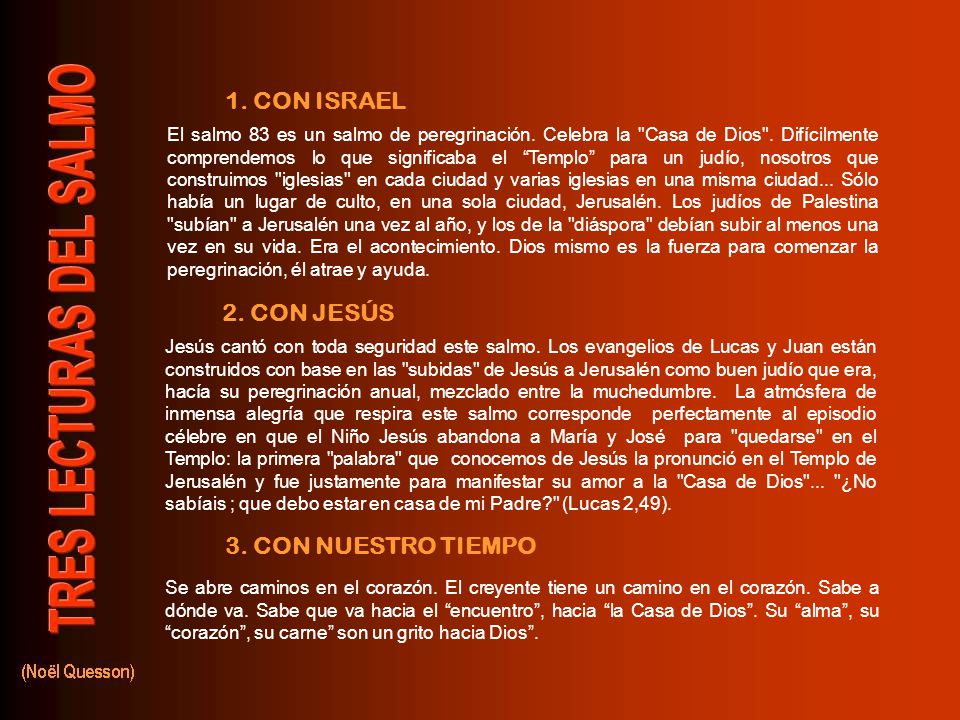 1. CON ISRAEL 2. CON JESÚS 3. CON NUESTRO TIEMPO