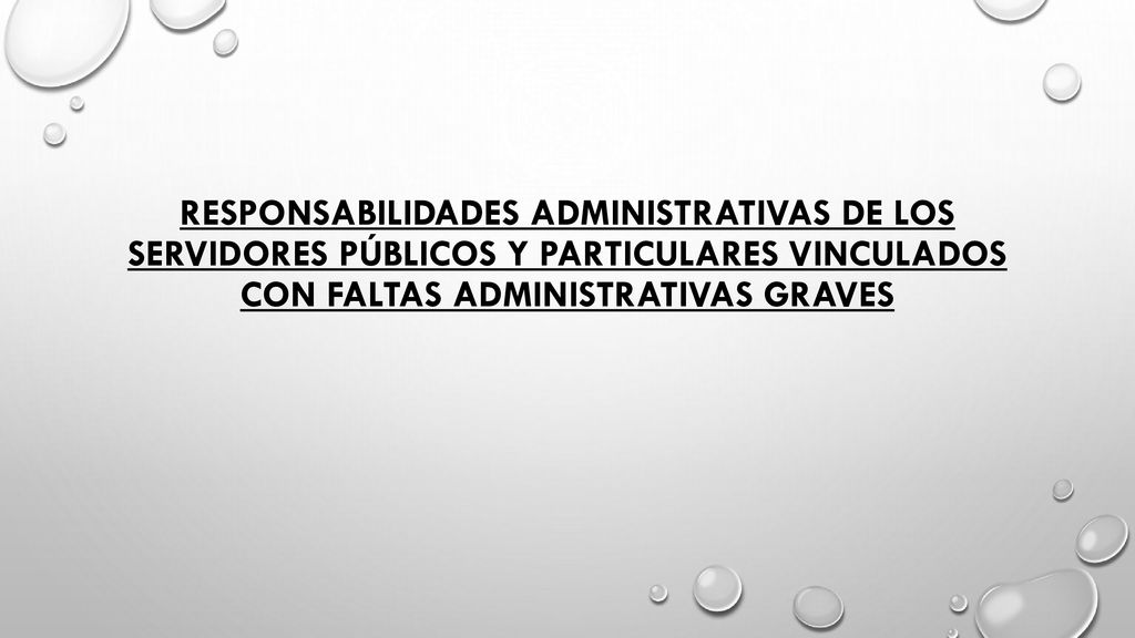 Responsabilidades Administrativas de los Servidores Públicos y Particulares Vinculados con Faltas Administrativas Graves