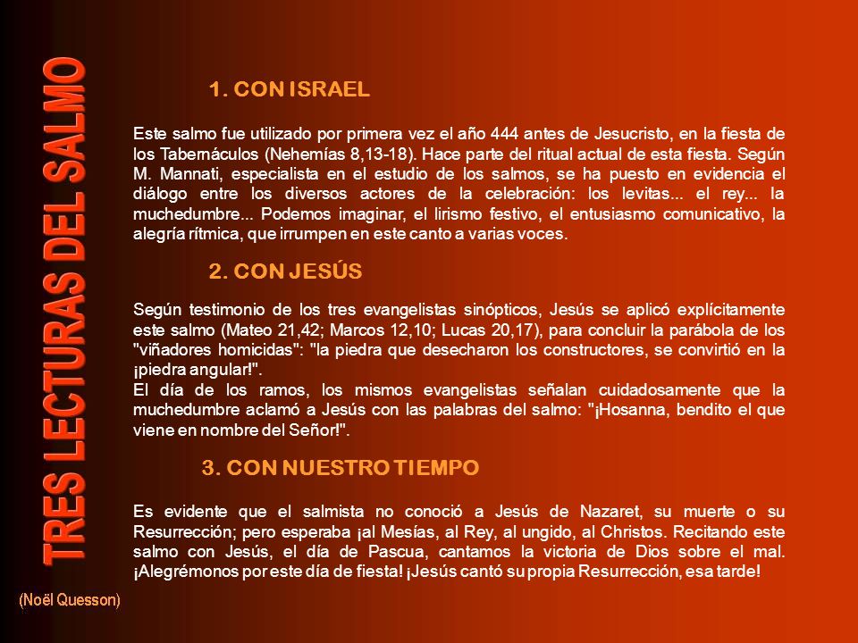 1. CON ISRAEL 2. CON JESÚS 3. CON NUESTRO TIEMPO