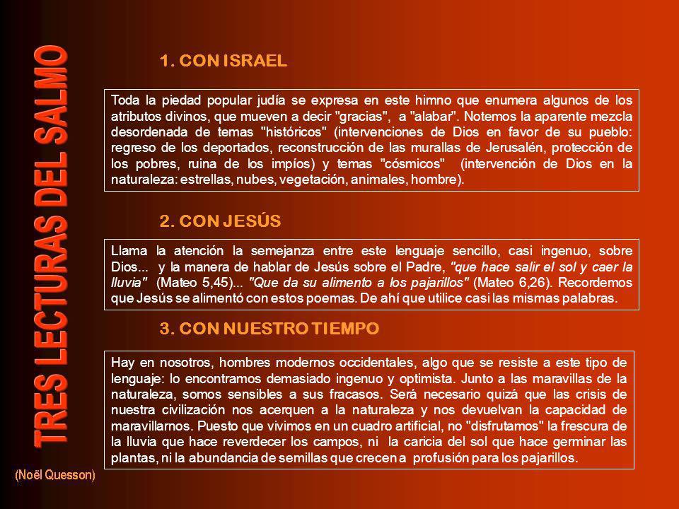 1. CON ISRAEL 2. CON JESÚS 3. CON NUESTRO TIEMPO