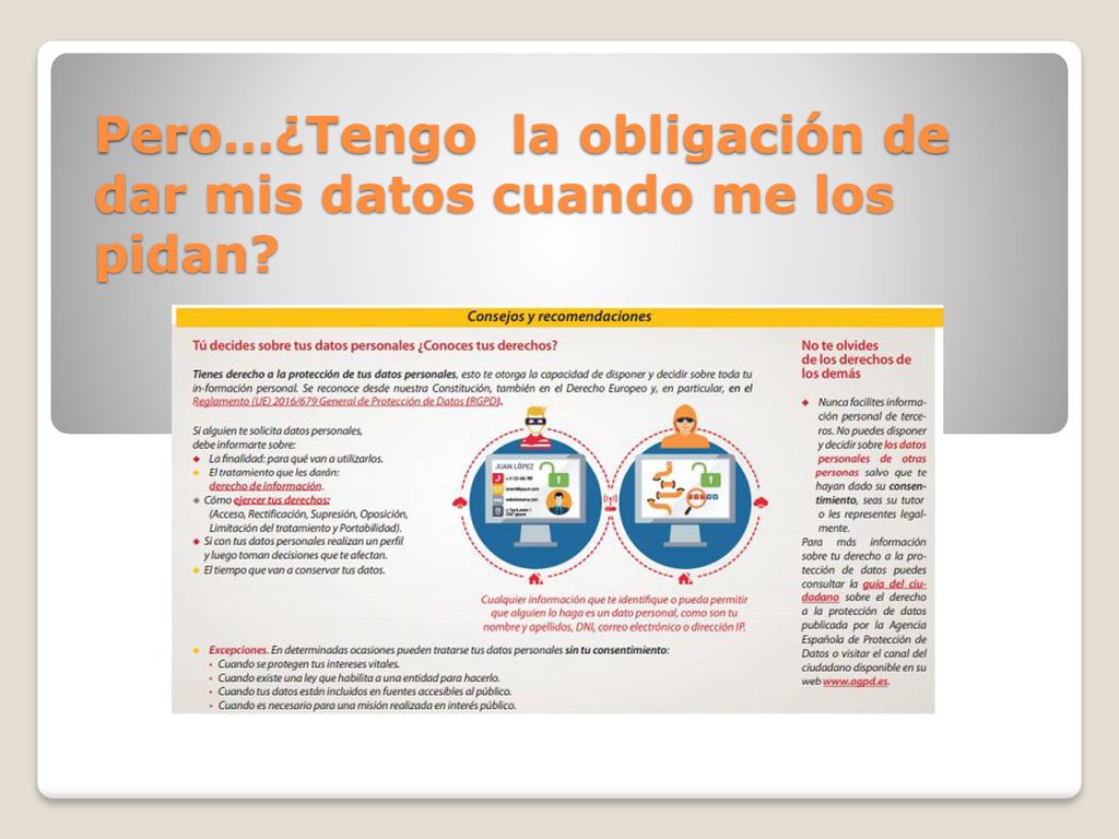 Pero…¿Tengo la obligación de dar mis datos cuando me los pidan