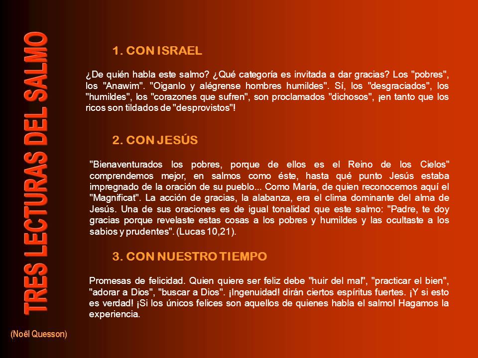 1. CON ISRAEL 2. CON JESÚS 3. CON NUESTRO TIEMPO