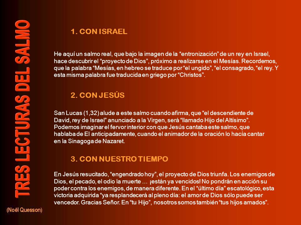 1. CON ISRAEL 2. CON JESÚS 3. CON NUESTRO TIEMPO