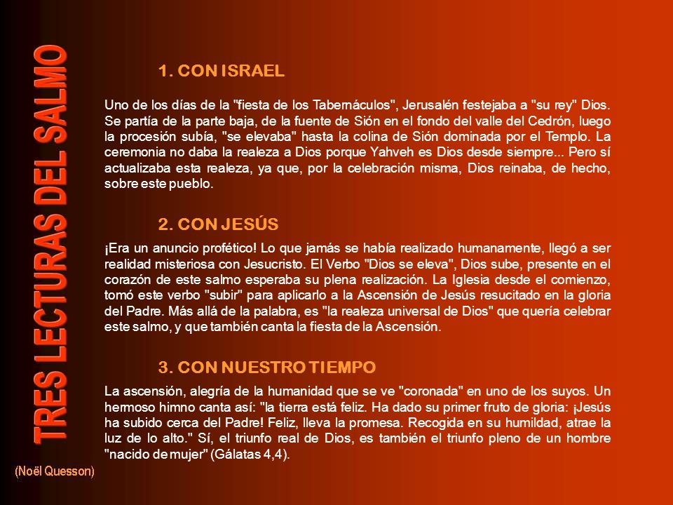 1. CON ISRAEL 2. CON JESÚS 3. CON NUESTRO TIEMPO