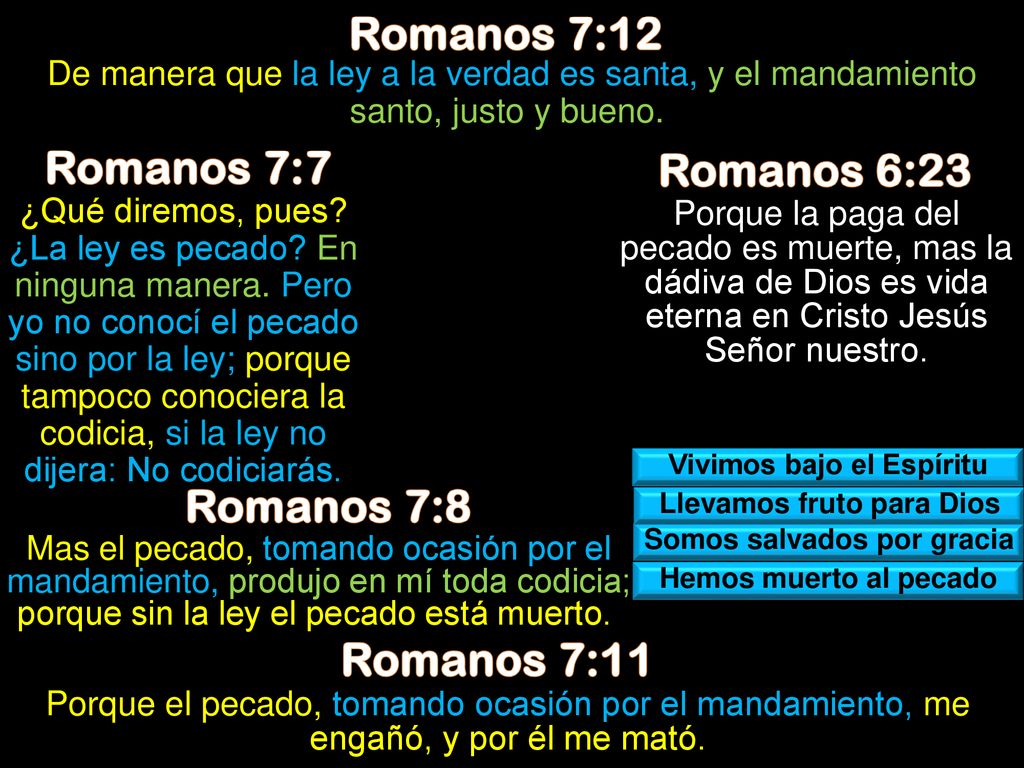 Romanos 7:12 Romanos 7:7 Romanos 6:23 Romanos 7:8 Romanos 7:11
