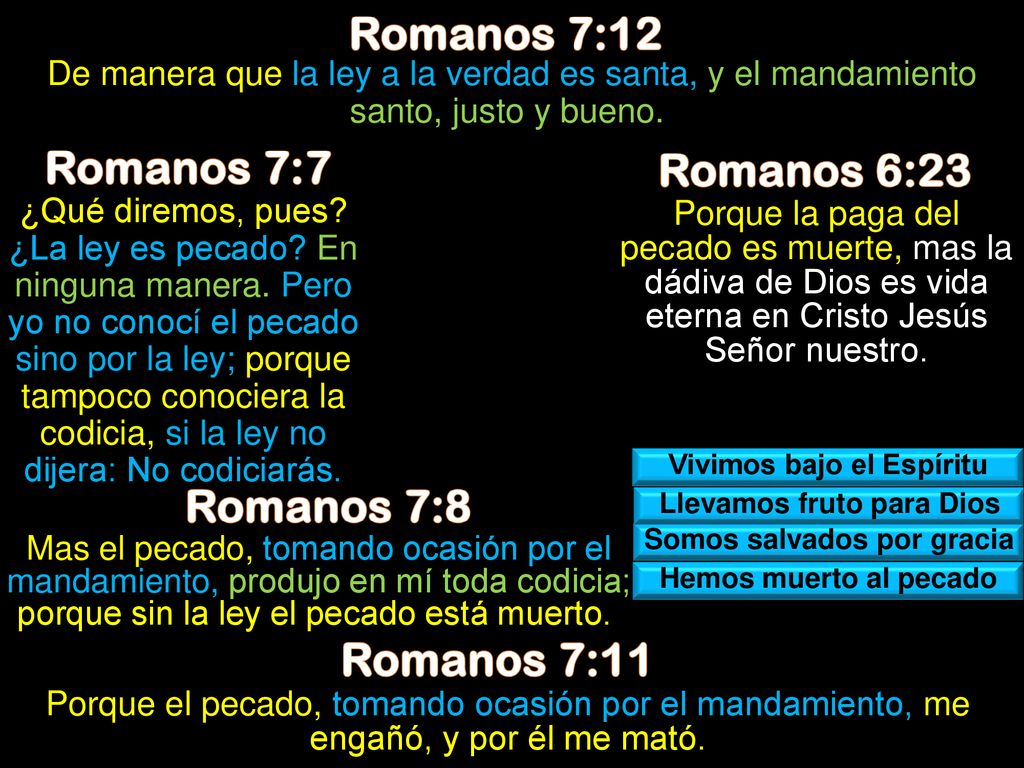 Romanos 7:12 Romanos 7:7 Romanos 6:23 Romanos 7:8 Romanos 7:11