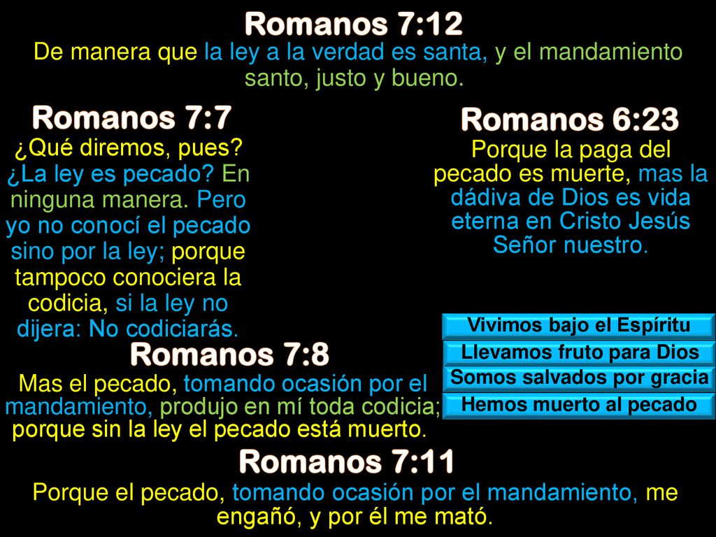 Romanos 7:12 Romanos 7:7 Romanos 6:23 Romanos 7:8 Romanos 7:11