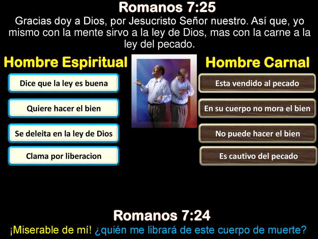 En su cuerpo no mora el bien Se deleita en la ley de Dios