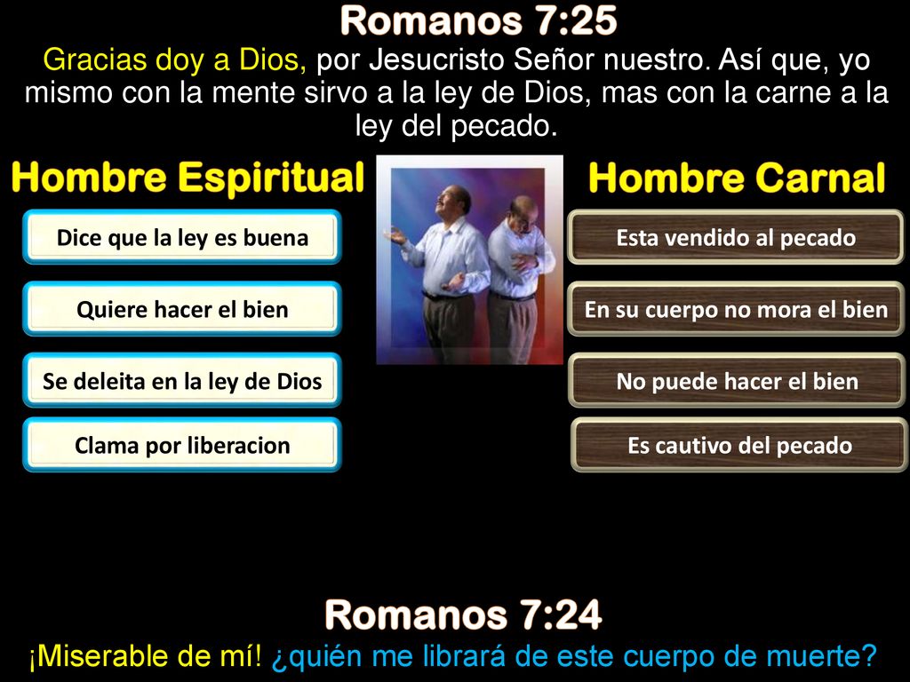 En su cuerpo no mora el bien Se deleita en la ley de Dios