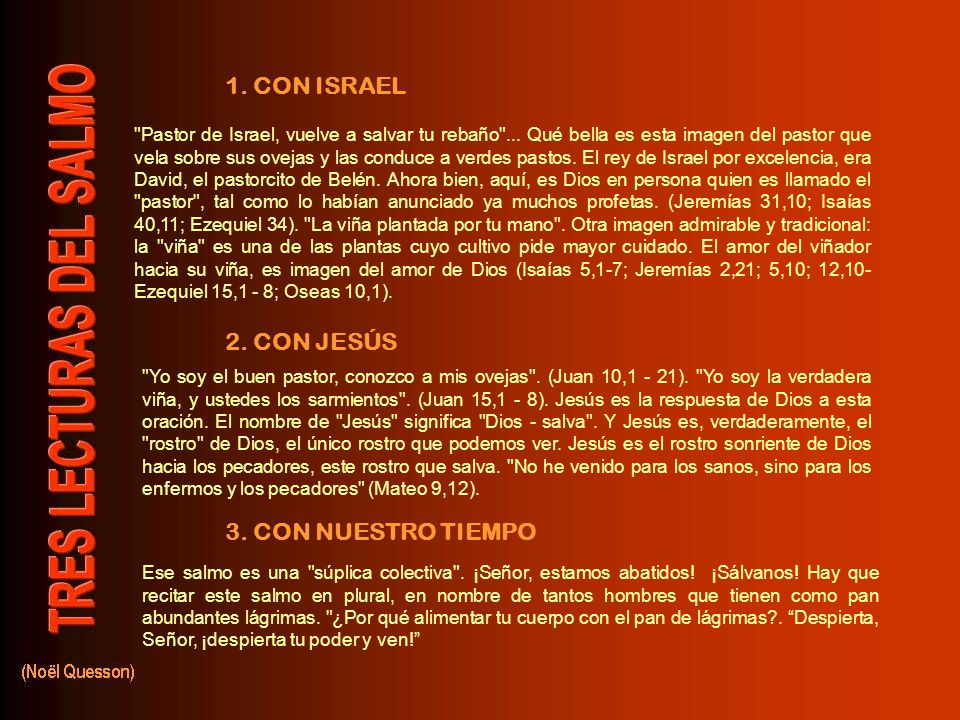 1. CON ISRAEL 2. CON JESÚS 3. CON NUESTRO TIEMPO