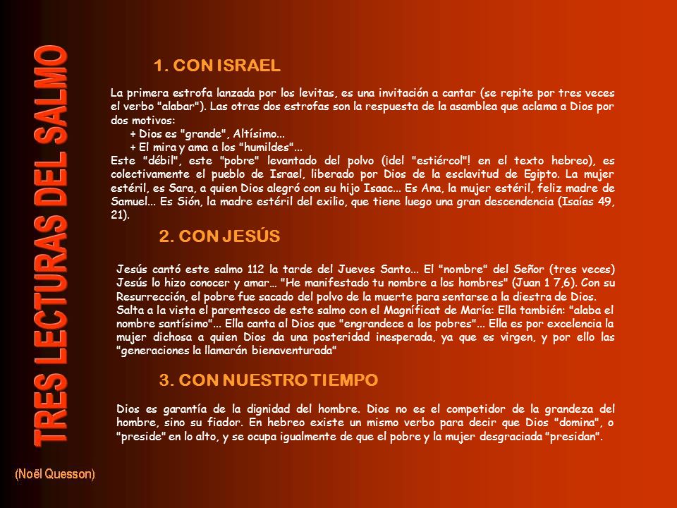1. CON ISRAEL 2. CON JESÚS 3. CON NUESTRO TIEMPO
