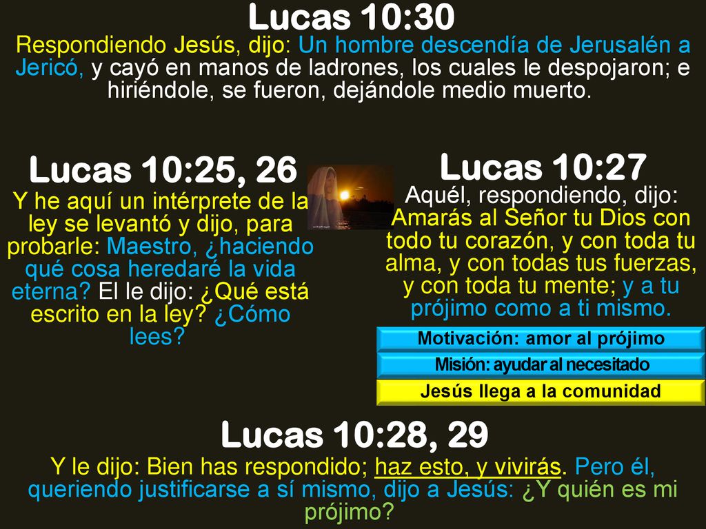 Lucas 10:30 Lucas 10:25, 26 Lucas 10:27 Lucas 10:28, 29