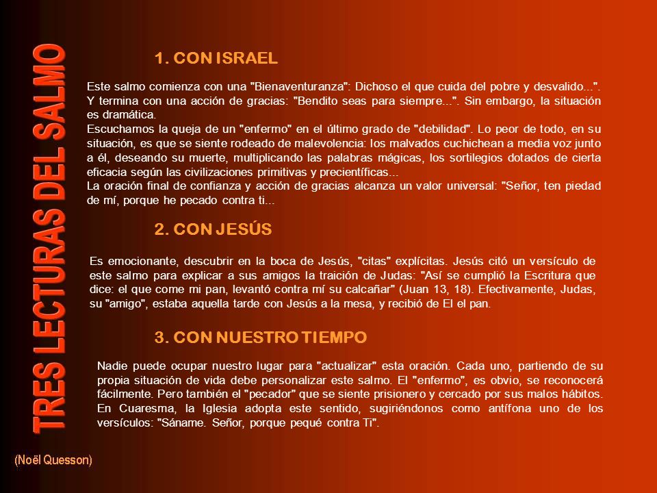1. CON ISRAEL 2. CON JESÚS 3. CON NUESTRO TIEMPO