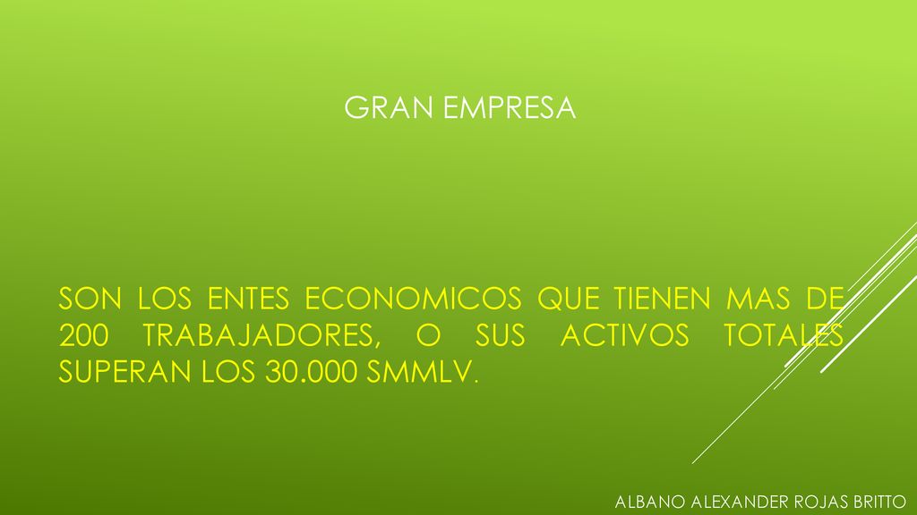 GRAN EMPRESA SON LOS ENTES ECONOMICOS QUE TIENEN MAS DE 200 TRABAJADORES, O SUS ACTIVOS TOTALES SUPERAN LOS SMMLV.