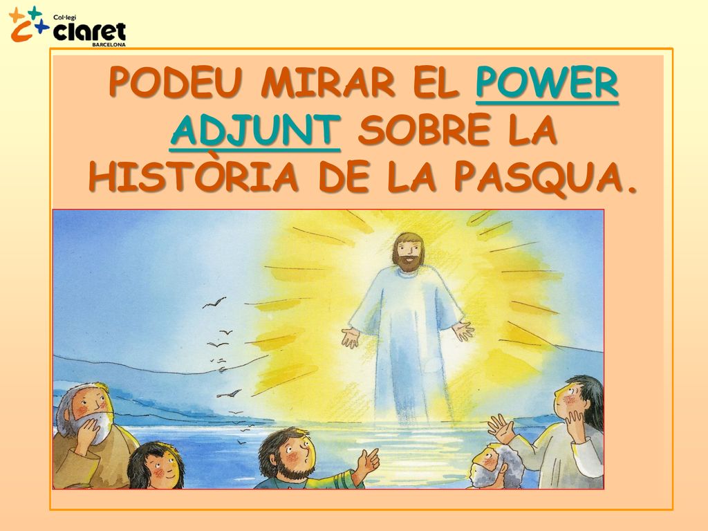 PODEU MIRAR EL POWER ADJUNT SOBRE LA HISTÒRIA DE LA PASQUA.