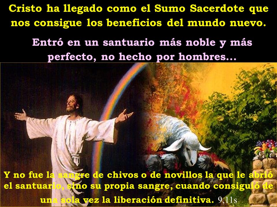 Cristo ha llegado como el Sumo Sacerdote que nos consigue los beneficios del mundo nuevo.