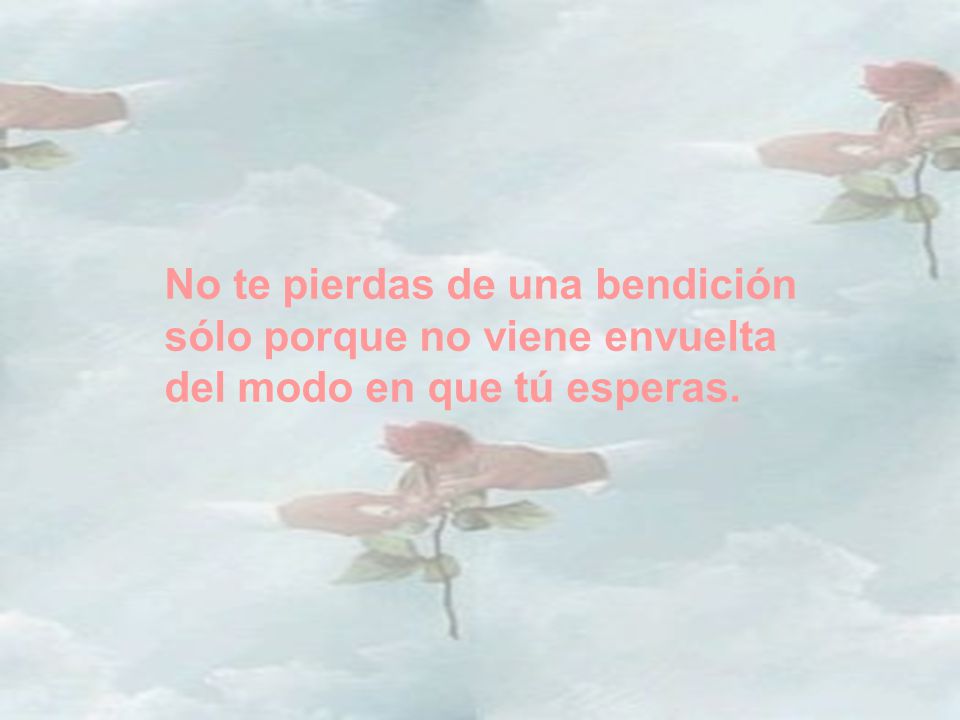 No te pierdas de una bendición sólo porque no viene envuelta del modo en que tú esperas.