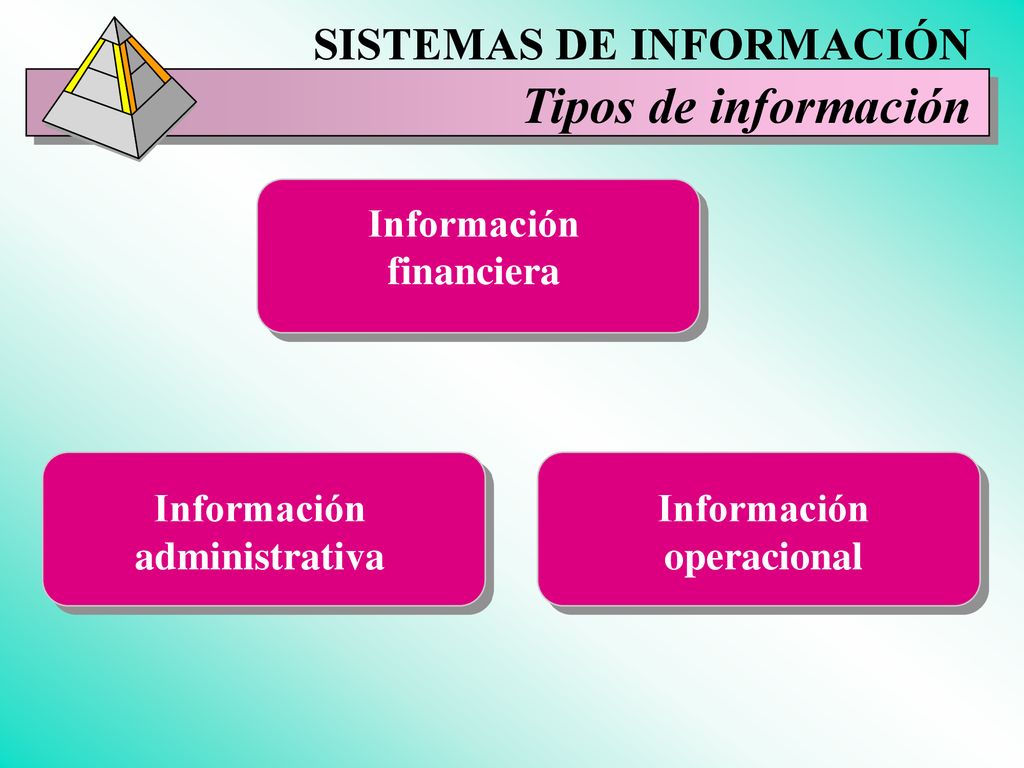 Tipos de información SISTEMAS DE INFORMACIÓN Información financiera