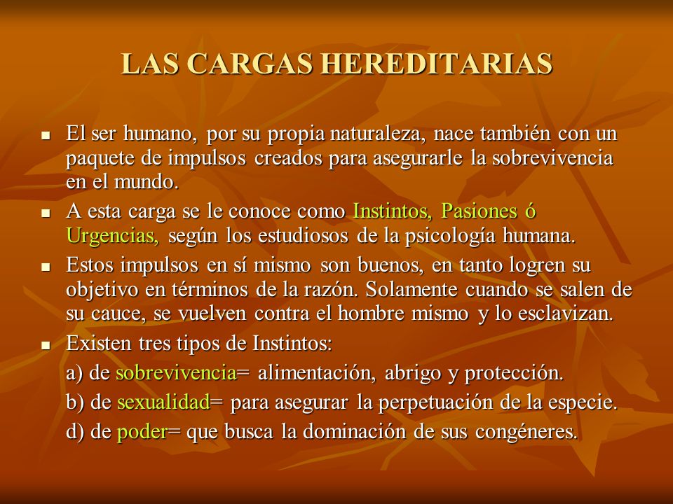 LAS CARGAS HEREDITARIAS