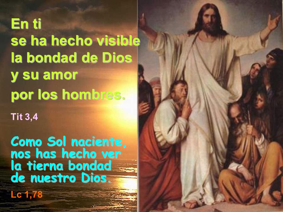 En ti se ha hecho visible la bondad de Dios y su amor por los hombres