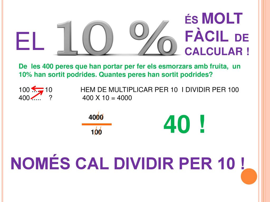 EL 40 ! NOMÉS CAL DIVIDIR PER 10 ! ÉS MOLT FÀCIL DE CALCULAR !