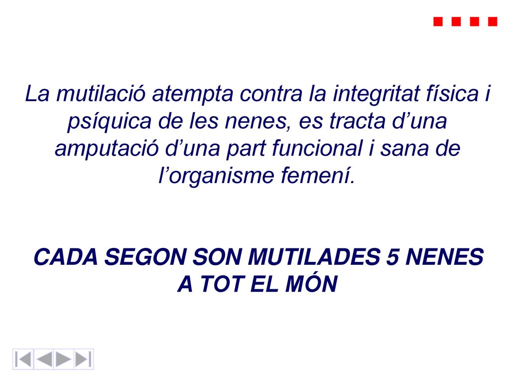 CADA SEGON SON MUTILADES 5 NENES A TOT EL MÓN