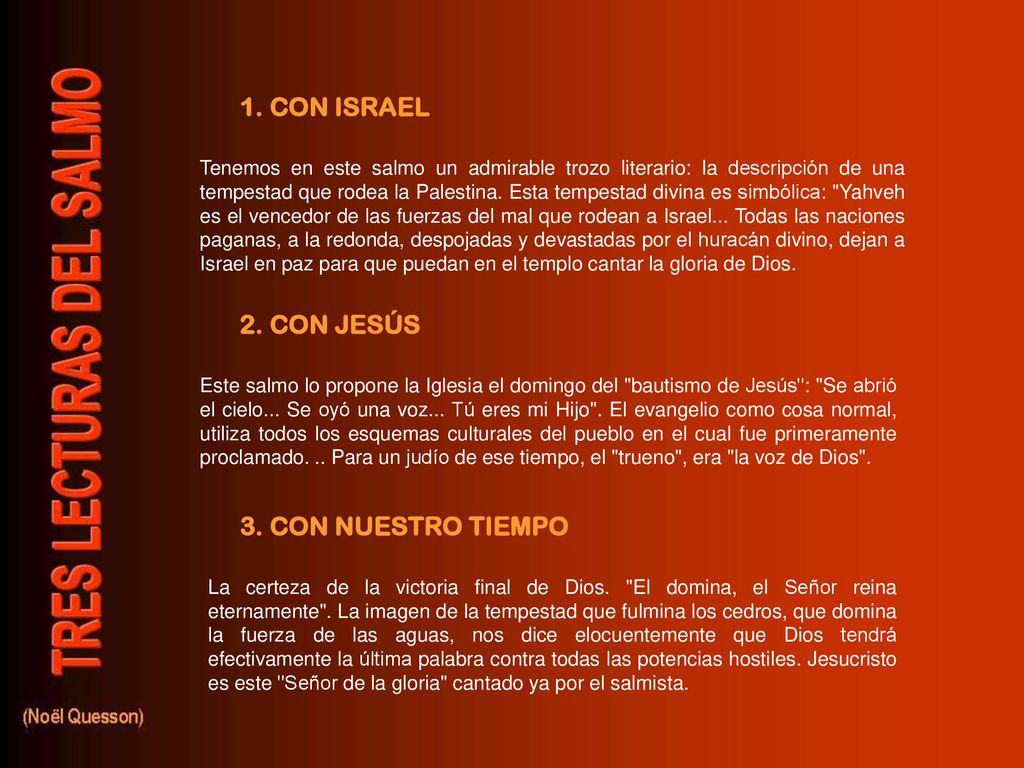 1. CON ISRAEL 2. CON JESÚS 3. CON NUESTRO TIEMPO