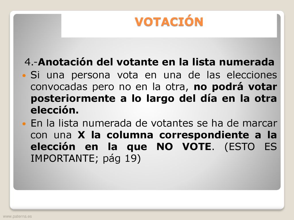 4.-Anotación del votante en la lista numerada