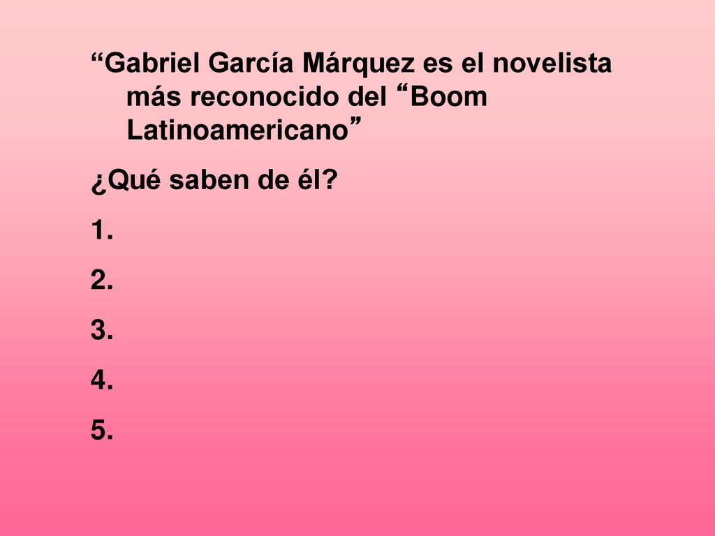 Gabriel García Márquez es el novelista más reconocido del Boom Latinoamericano