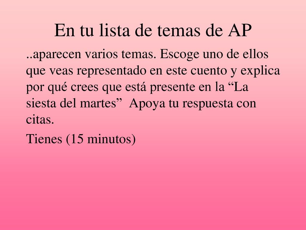 En tu lista de temas de AP