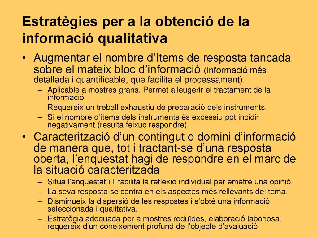 Estratègies per a la obtenció de la informació qualitativa