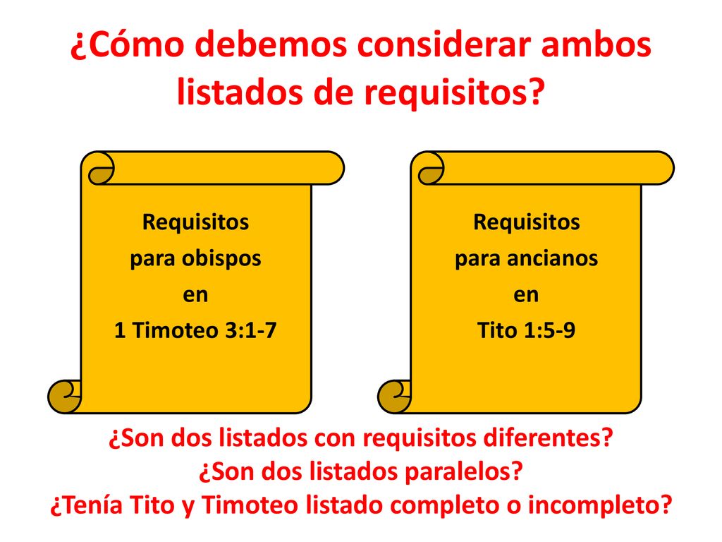¿Cómo debemos considerar ambos listados de requisitos