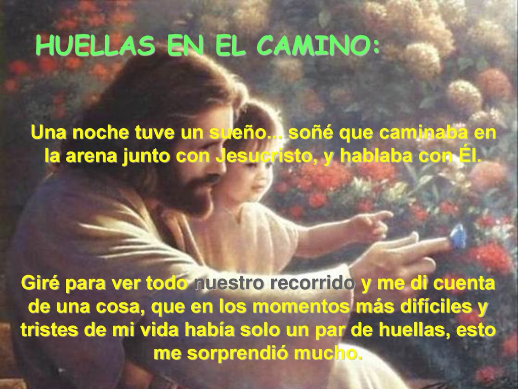 HUELLAS EN EL CAMINO: Una noche tuve un sueño... soñé que caminaba en la arena junto con Jesucristo, y hablaba con Él.