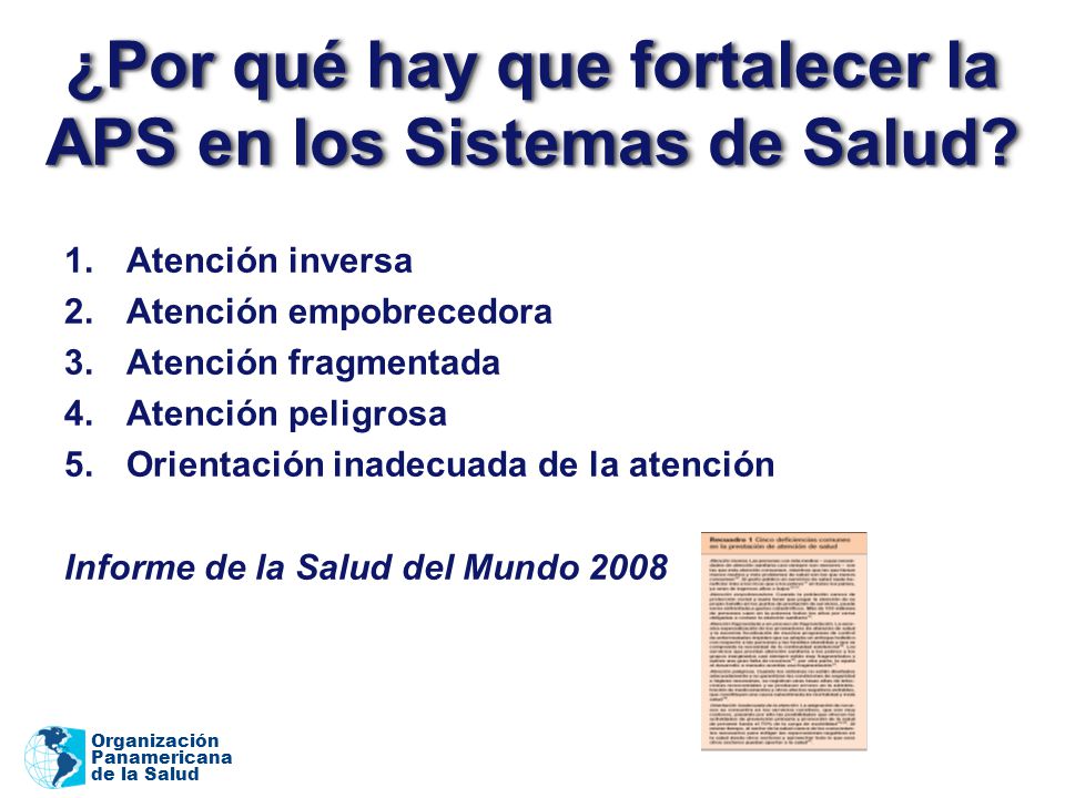 ¿Por qué hay que fortalecer la APS en los Sistemas de Salud