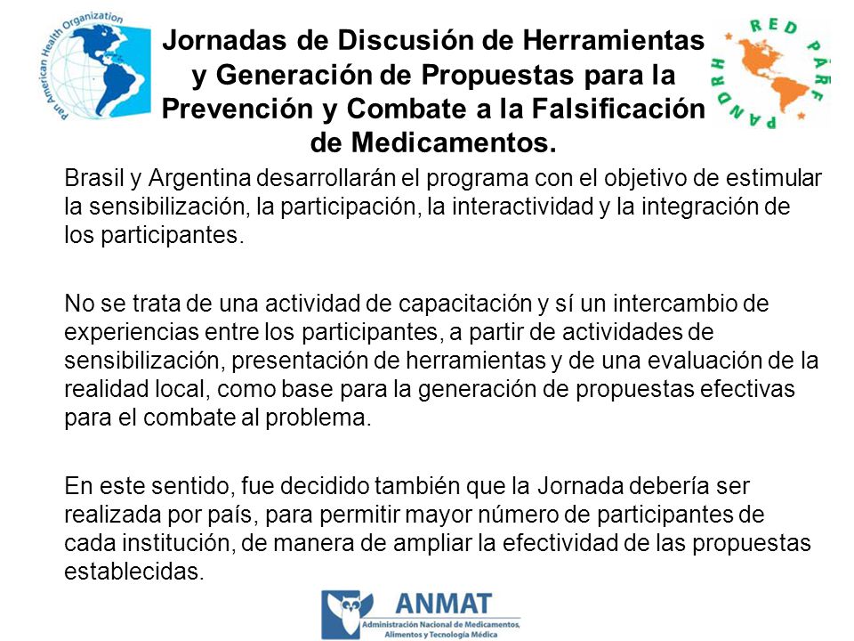 Jornadas de Discusión de Herramientas y Generación de Propuestas para la Prevención y Combate a la Falsificación de Medicamentos.