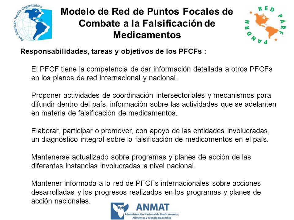 Modelo de Red de Puntos Focales de Combate a la Falsificación de Medicamentos