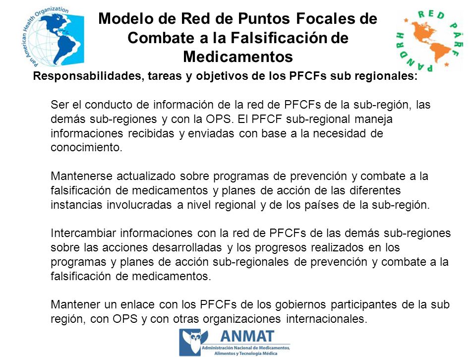 Modelo de Red de Puntos Focales de Combate a la Falsificación de Medicamentos