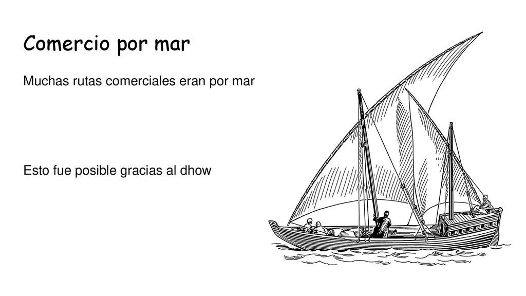 Comercio por mar Muchas rutas comerciales eran por mar