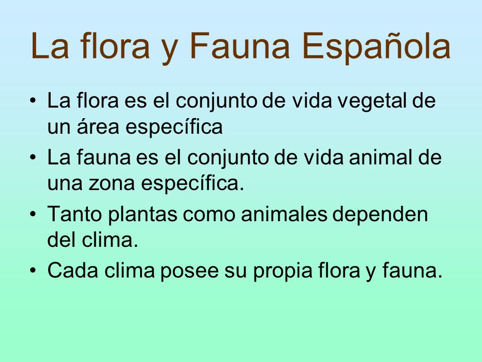 La flora y Fauna Española