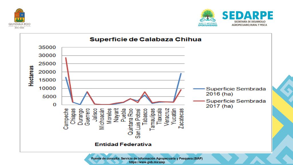 Fuente de consulta: Servicio de Información Agropecuaria y Pesquera (SIAP)