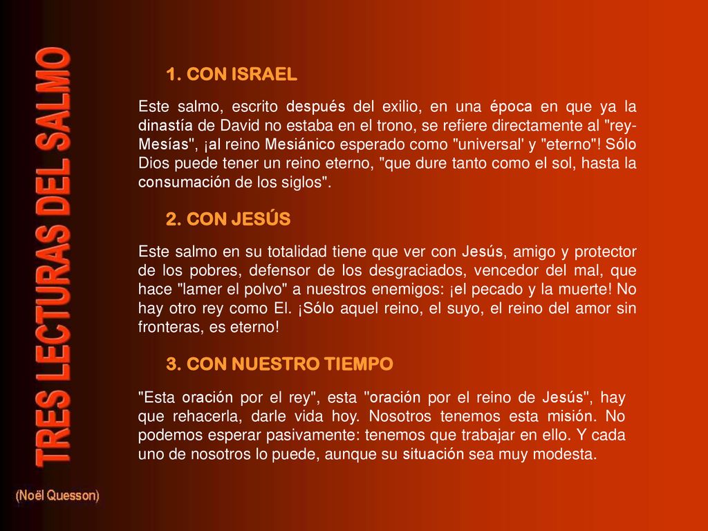 1. CON ISRAEL 2. CON JESÚS 3. CON NUESTRO TIEMPO