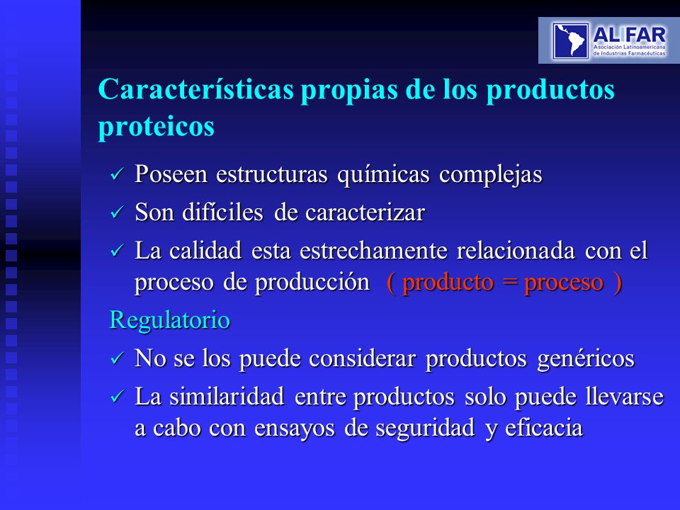 Características propias de los productos proteicos